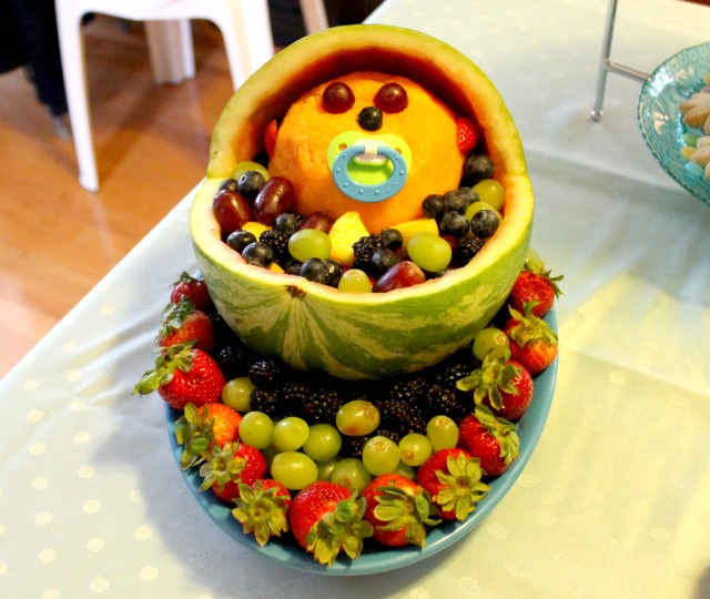 Watermelon baby fruit salad for baby shower