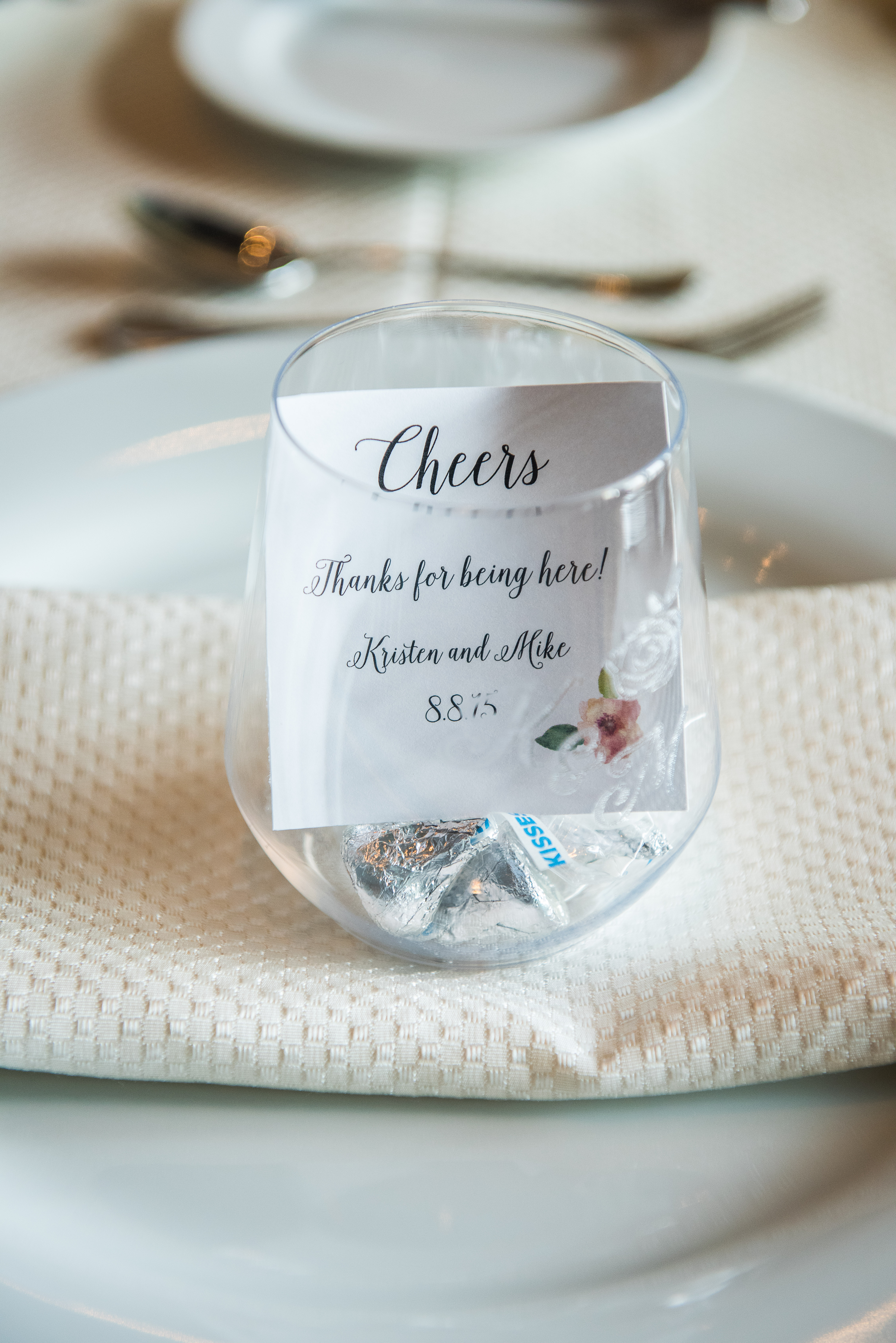 Wine themed wedding favors plastic wine glasses engraved | Wedding Photography by Marina Zinovyeva