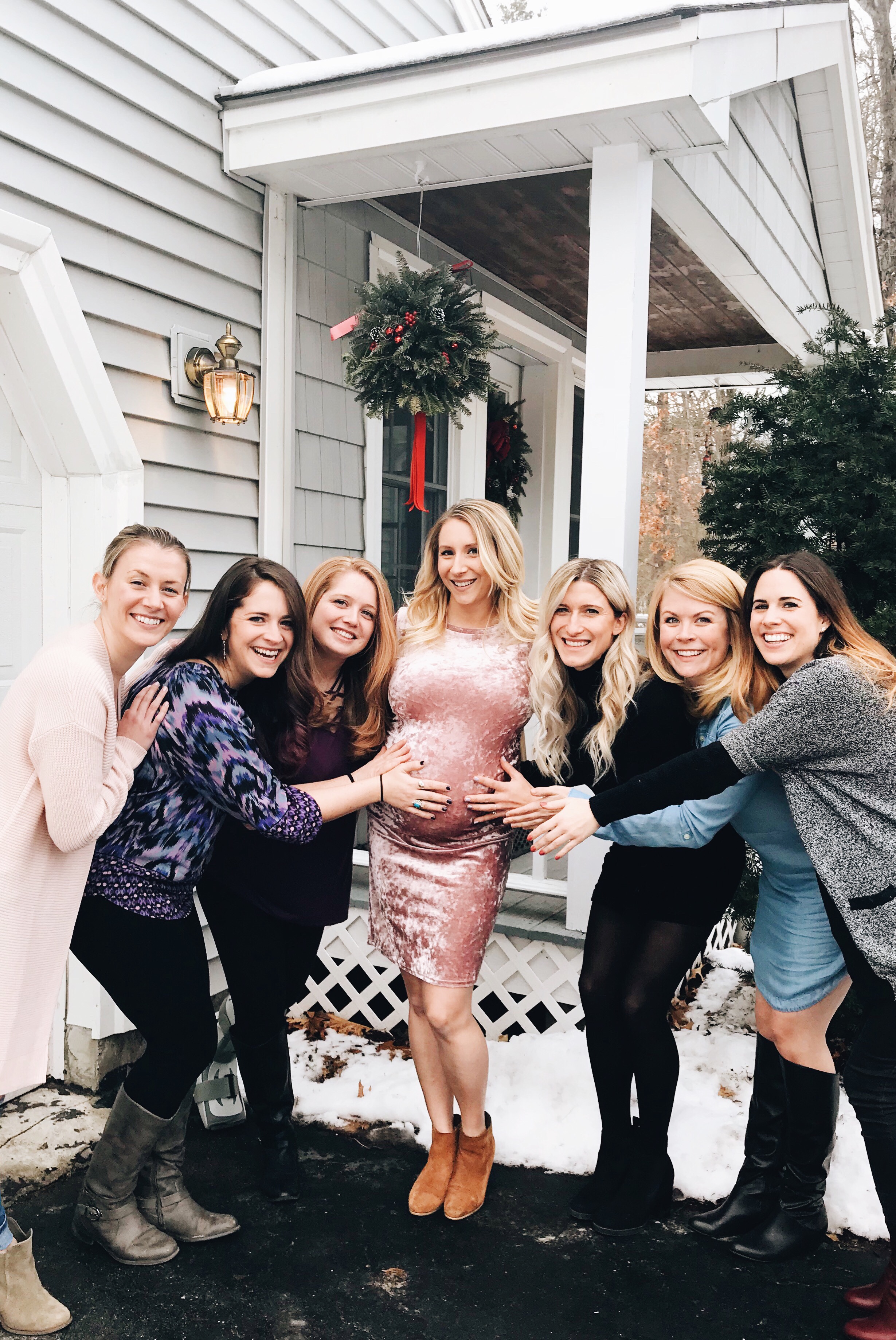 Best friends celebrating baby shower | Market Street Petite blog