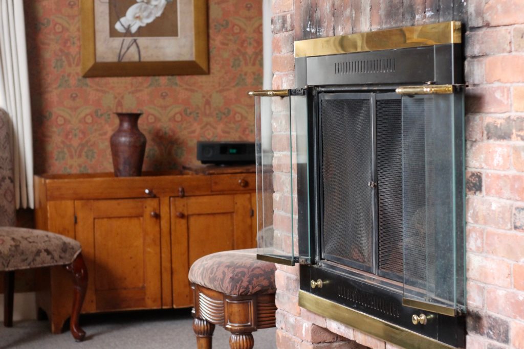 Fireplace at the Bedford Village Inn apartment suite | Market Street Petite blog