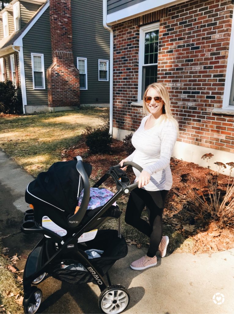 Mom and baby love the Chico travel system stroller and car seat!