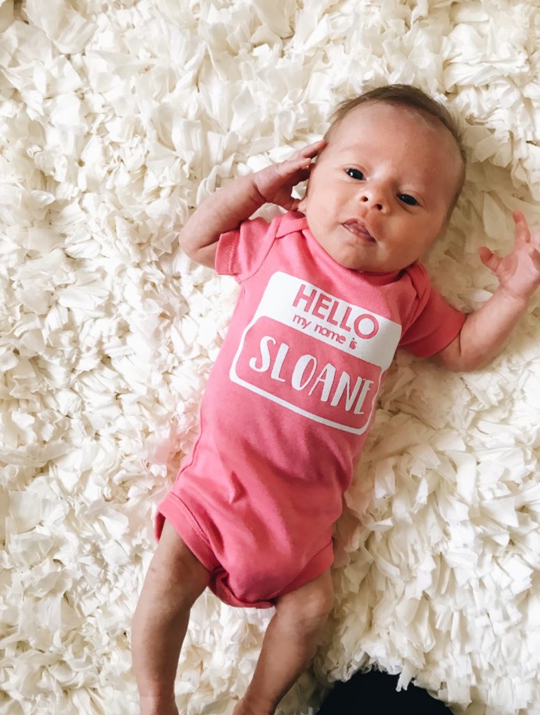 Sloane at one month old | Market Street Petite