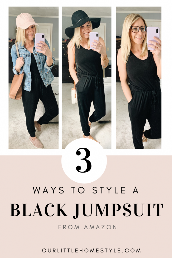 3 Ways to Style a Black Jumpsuit from Amazon | ourlittlehomestyle.com