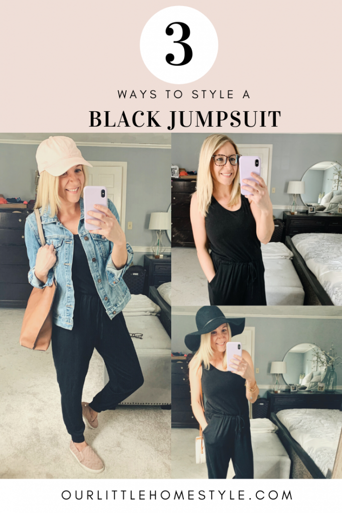 3 Ways to Style a Black Jumpsuit | ourlittlehomestyle.com