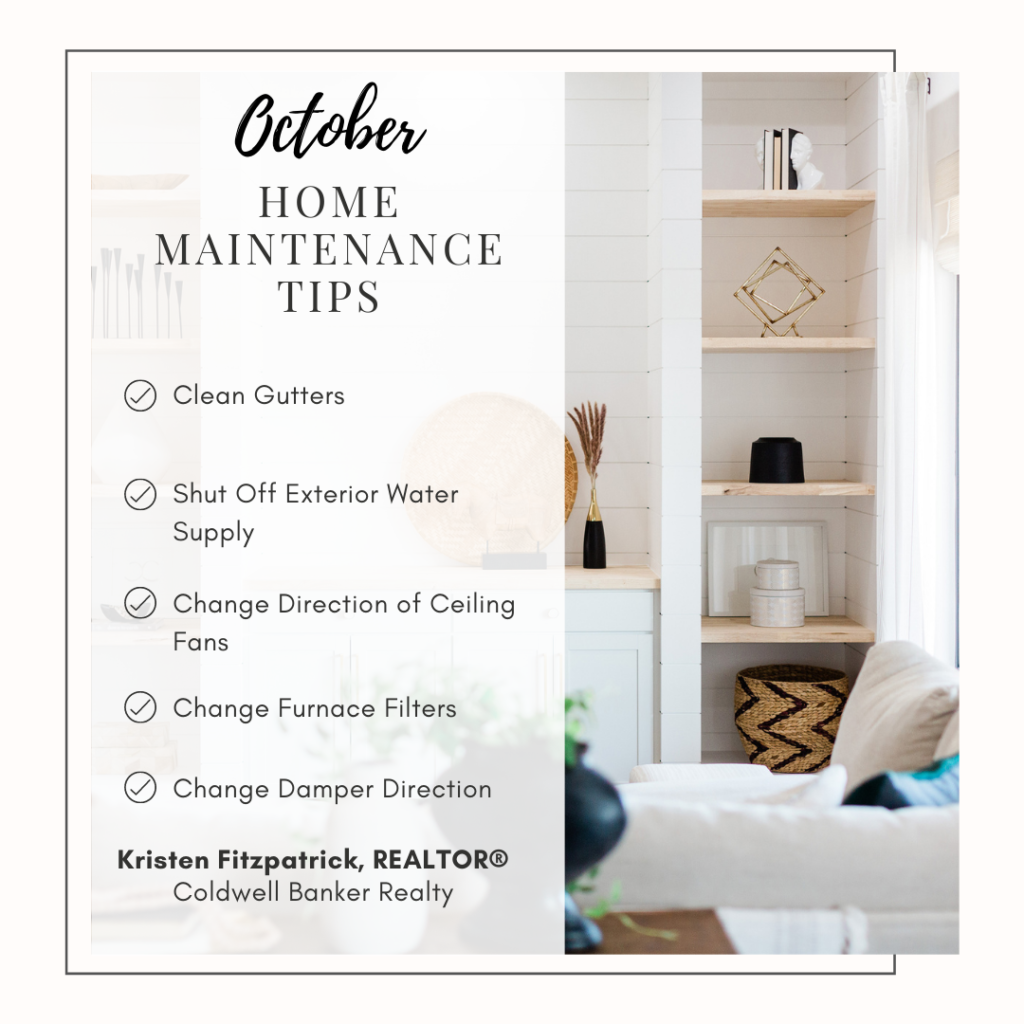 5 simple home maintenance tips for October | Kristen Fitzpatrick Realtor